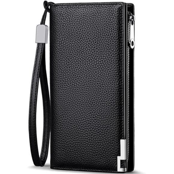 Long Wallets for Men Leather RFID Blocking Bifold Wallet with Zipper - Picture 7 of 7